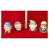 4 Ceramic Character Jars