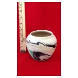 Nemadji Pottery Vase
Black and Green Swirls