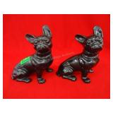 Pair of Cast Iron Bull Dog Door Stops 7.5"T
