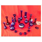 Various Cobalt Blue Elegant Glass Pieces