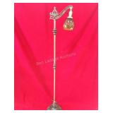 Bridge Floor Lamp w/ Amber Glass Shade 59"