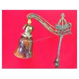 5 ft Brown Bridge Floor Lamp w/ Glass Shade