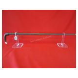 34 5/8" Walnut Cane- Sterling Silver? Tip