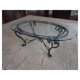 Oval Glass Top Coffee Table