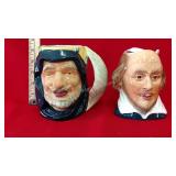 2- Character Mugs
 Staffordshire Shorter and Son