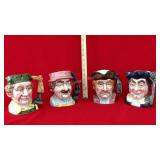 4- Large Character Toby Mug Jugs