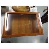 24" shadow box with glass shelves