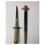 Unmarked military parade knife with sheath