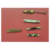 Set of Five Miniature Pocket Knives
