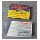 Federal and Western Super-X 30-06 cal. Ammunition