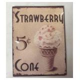 Ice Cream Cone Metal Sign
