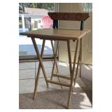 Two TV Trays & Footstool