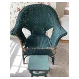 Wicker Chair w/ Stool
