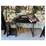 Glass Computer Desk w/ Contents