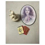 Music Box, Vintage Playing Cards, & Picture