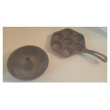 Tin Bundt Pan & Cast Iron Egg Poacher