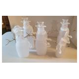 Glass Frosted Snowmen Set