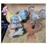 Set of 4 Rooster Decor