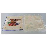 Vintage Illinois State Flag & Floral Pillow