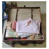 Leather Suitcase and Contents