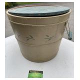 Wooden Bucket w/ Handles & Lid