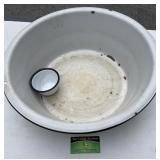 Large Enamel Ware Wash Basin & Cup