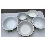 Black Ring Enamel Ware Pans & Bowls