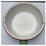 Red Ring Enamel Ware Wash Pan & Pot