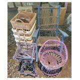 Wicker Basket, Chair, and More