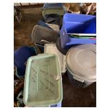 Assorted Totes, Trash Cans, & Lids