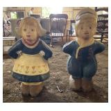 Boy & Girl Yard Statues