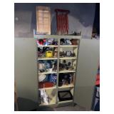 Wood Cabinet & Contents