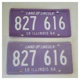 Vintage 1964 License Plates