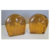 Amber Elephant Book Ends