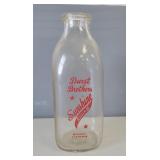 Vintage Glass Milk Bottle