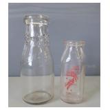 Pair of Vintage Glass Milk Bottles