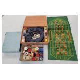 Traveling Poker Set & Vintage Poker Chips