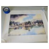 Small Town on Lake Artwork