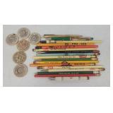 Bullet Pencil, Pencils, Pens, & Wooden Tokens