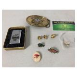 Assorted Vintage pins, Belt-buckle and Alaska