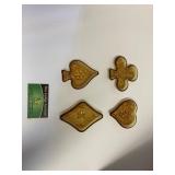 Card Themed Amber Glass Ash Trays