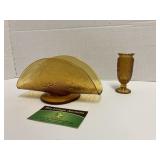 Amber Glass Taco Holder & Toothpick Holder