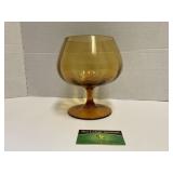 8" Amber Glass Goblet