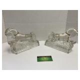 Glass Horse Bookends