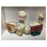 (2) Vintage Planters