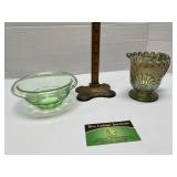 Uranium Glass & Carnival Glass Cup