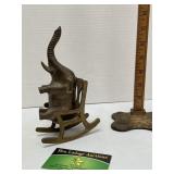 Brass Elephant in Rocking Chair