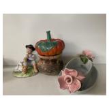 Pottery, Pumpkin, & Statue