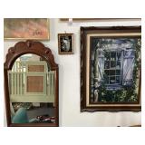 Vintage Mirror & Hanging Wall Art