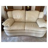 Cream "Leather Like" Love Seat